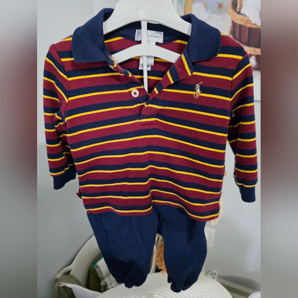 Ralph Lauren Kids Polo - Navy, Yellow, Red Stripes